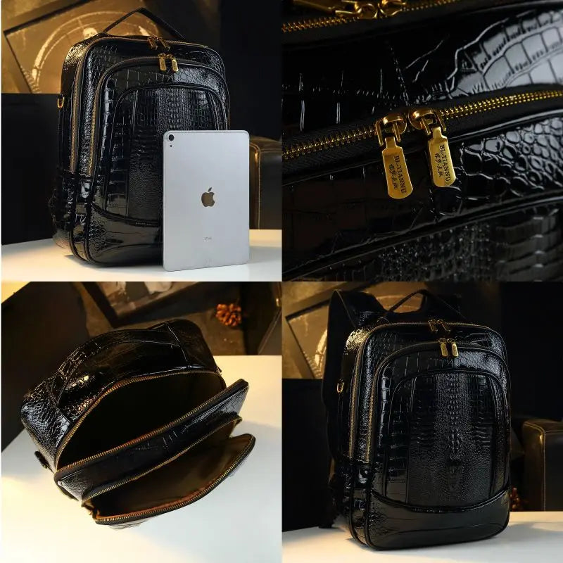 Luxury Brand Shiny Crocodile Backpacks Men's and Women's Backpacks New Fashion Large Capacity Travel Backpacks