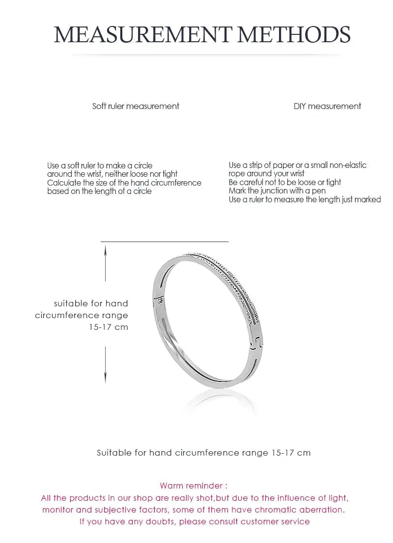 MOONLIGHT Fashion Cubic Zirconia Cuff Bangles for Women Trendy Titanium Steel Circular Classic Bracelet Female Jewelry Gift JNi3 shop