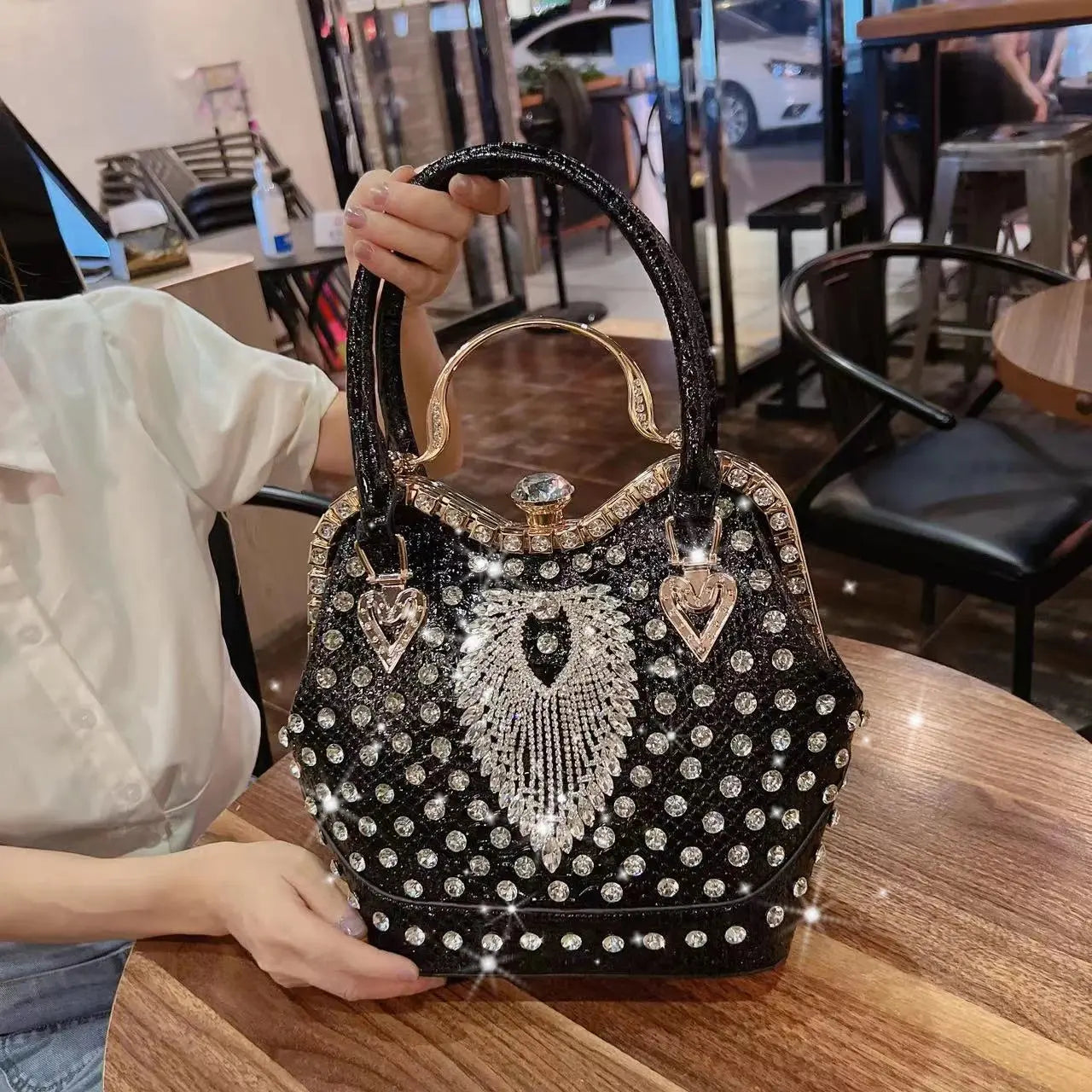 Luxury Fashion Diamonds Leather Women's Bag Small Crossbody Bucket Bag 2023 New Ladies Handbag Niche Party Evening Shoulder Bags JNi3 shop