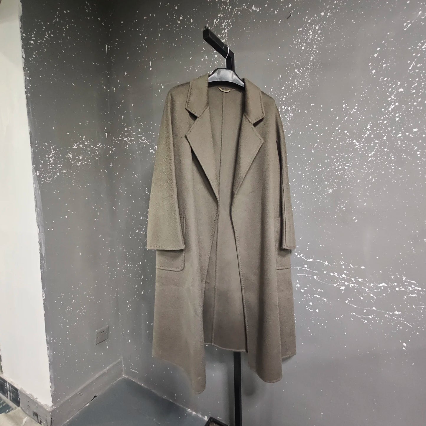 LANMREM 2025 High-End Water Ripple Double-Sided Wool Coat | Long Robe-Style