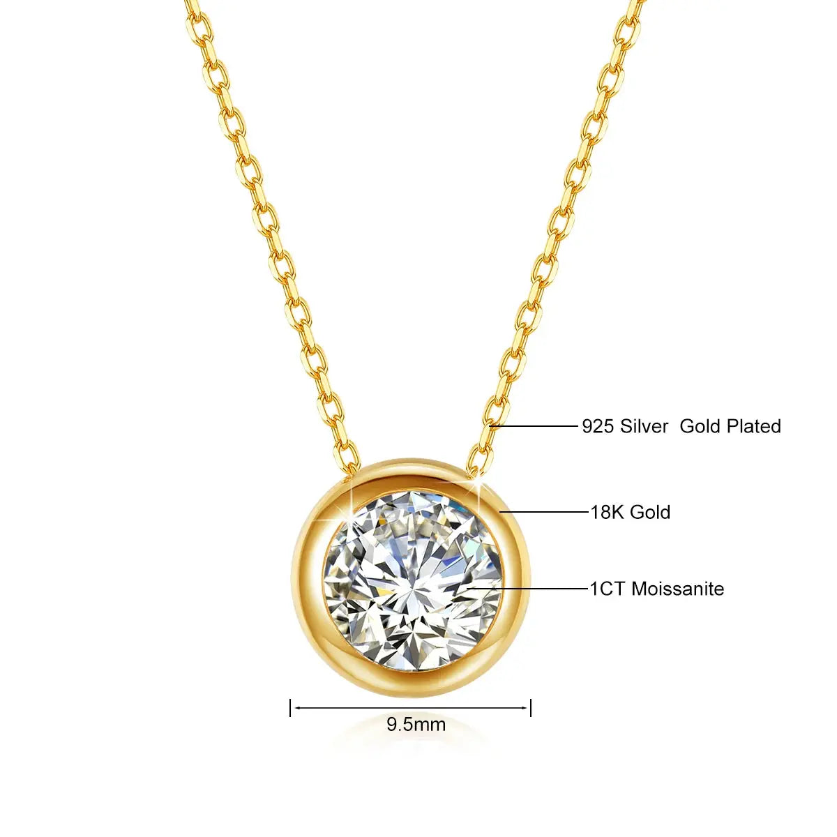 Real 18k Gold Necklace GRA Pink Moissanite Diamond Pendant 0.5ct/1ct Pure AU750 Fine Jewelry Wedding Anniversary Gift for Women JNi3 shop