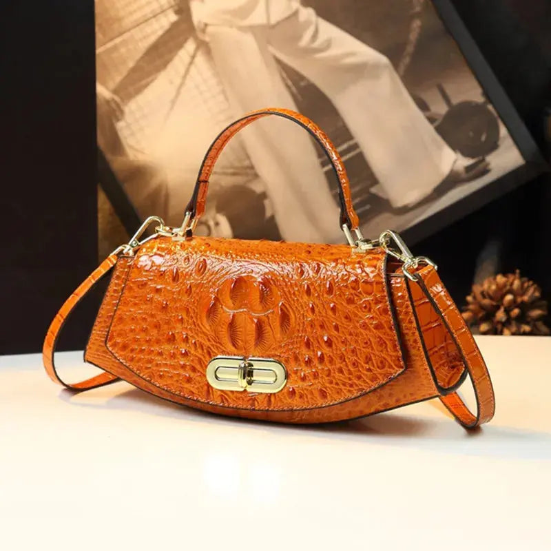 Crocodile Pattern Women's Bag 2023 Ladies Handbags Genuine Leather Small Shoulder Saddle Bag New Trend Portable Crossbody Bags JNi3 shop