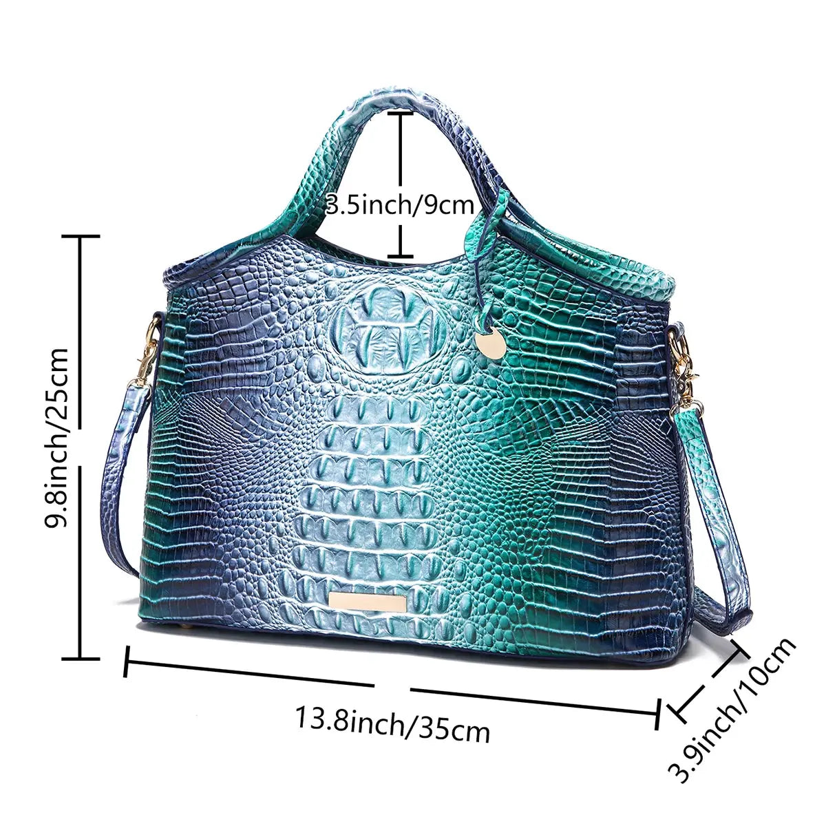 crocodile pattern colorful solid color high-end retro women's handbag JNi3 shop
