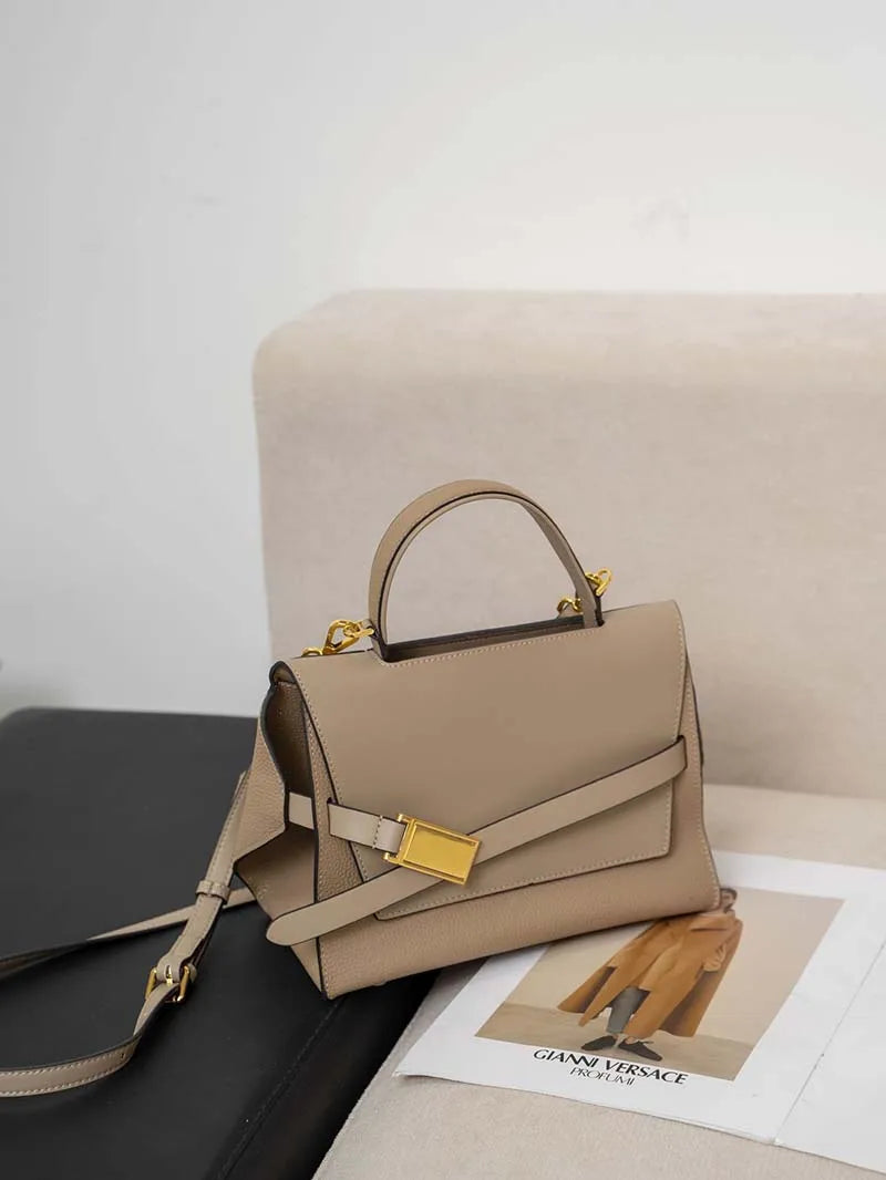 quality leather tote bags women square handbags luxury designer commuter shoulder crossbody bag large capacity