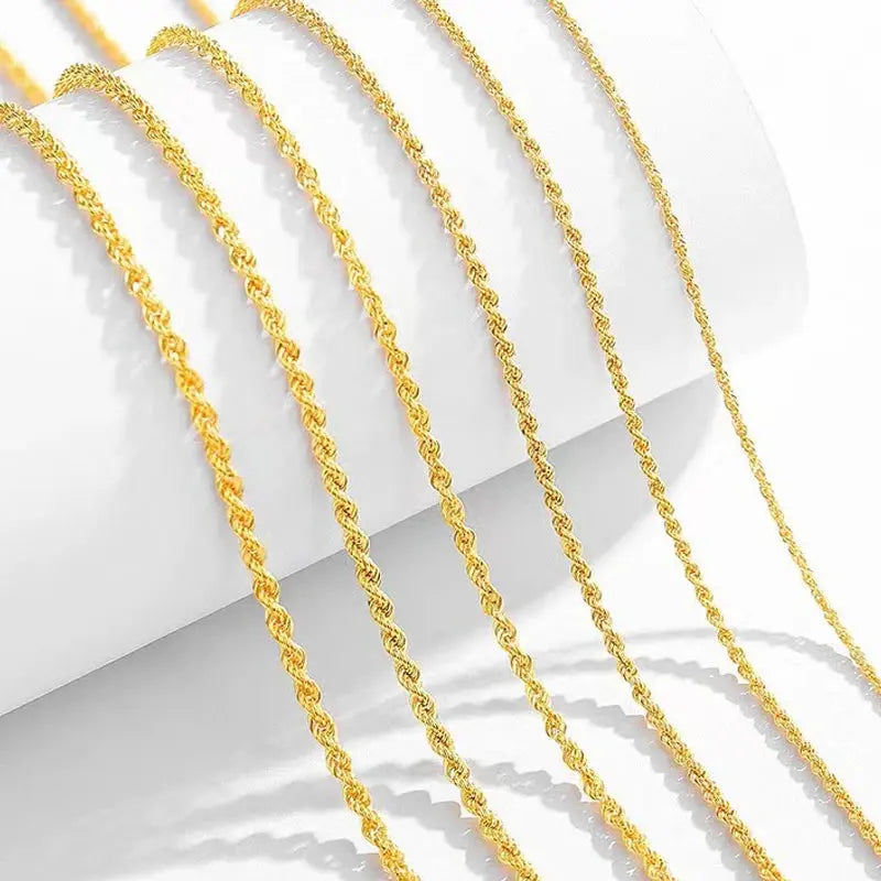 Real 18K Gold Necklace Match Pendant Chain Solid AU750 CLavicle Chain for Women Fine Jewelry Wedding Gift JNi3 shop