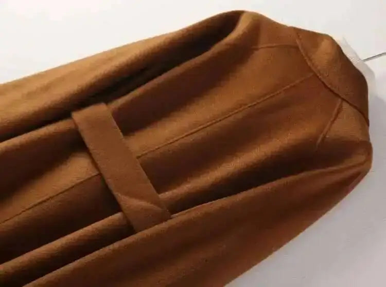 LANMREM 2025 High-End Water Ripple Double-Sided Wool Coat | Long Robe-Style