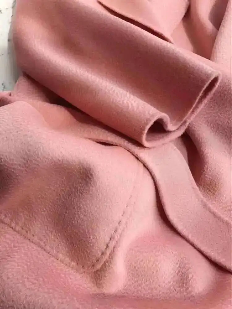 LANMREM 2025 High-End Water Ripple Double-Sided Wool Coat | Long Robe-Style