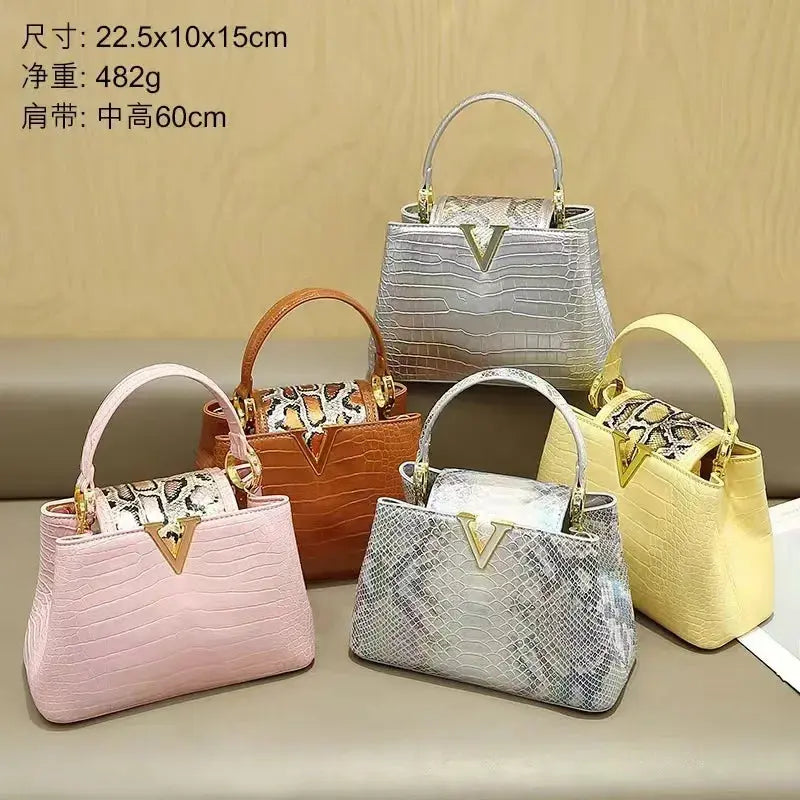 2025 Women's Light Luxury Shoulder Bag - New High-End Python Pattern, Fashionable Versatile Crossbody Handbag JNi3 shop