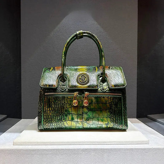 Luxury designer brand сумка женская new high quality cowhide handbag Fashion crocodile print shoulder bag for women 가방 Hot sale JNi3 shop