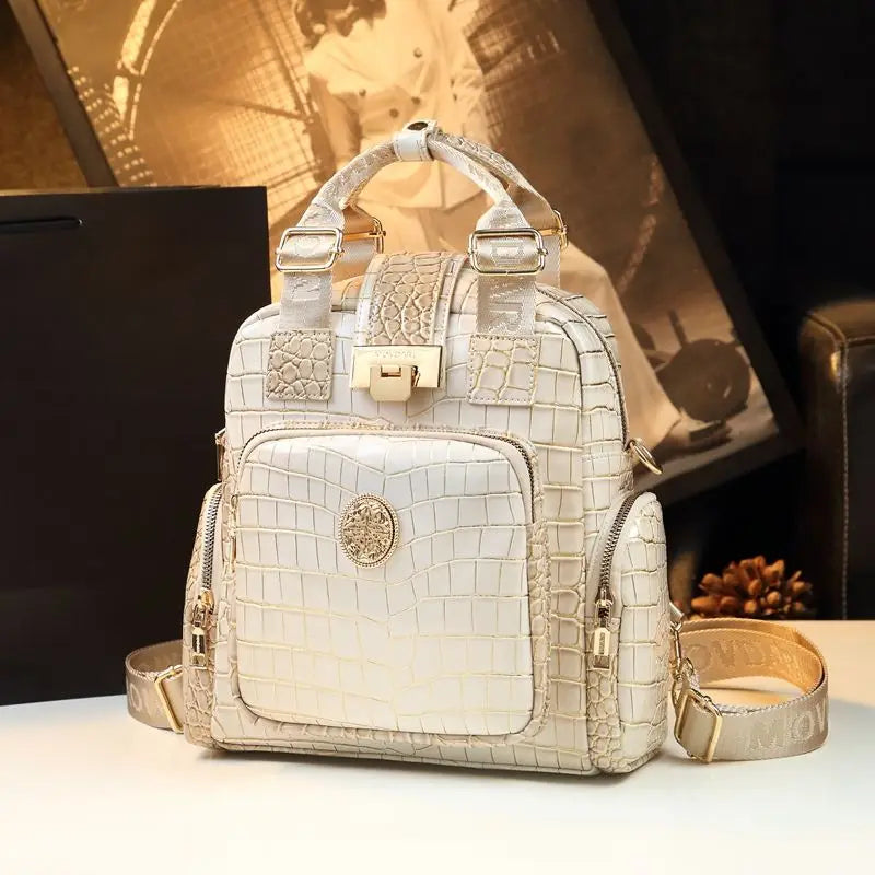 Luxury Designer Brand New High Quality Cowhide Backpack Female Fashion Large Capacity Hand Bill Shoulder Multi-functional Bag