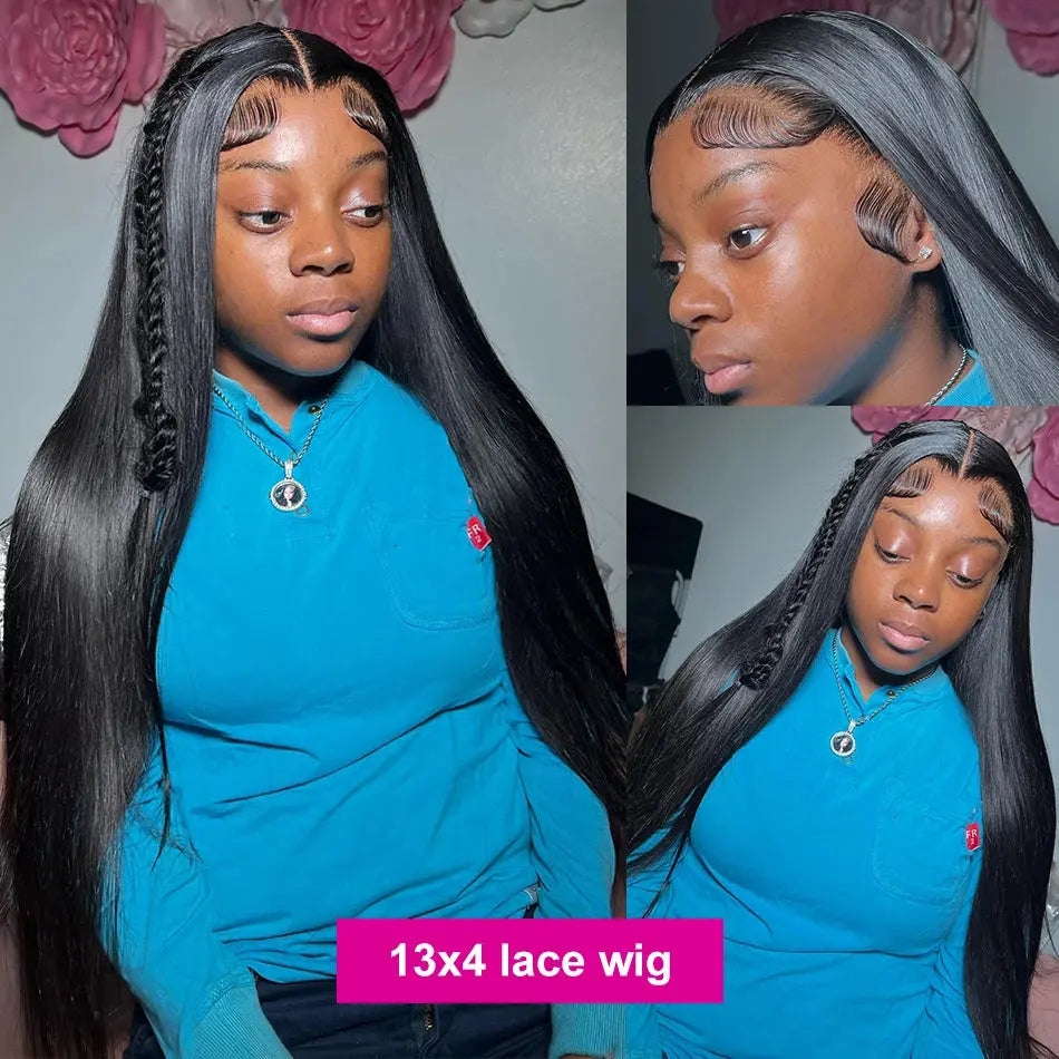 Bone Straight 13x4 Lace Frontal Wig For Women 5x5 Glueless Invisi-Drawstring Black Human Hair Wigs 360 Full Lace Wig Human Hair JNi3 shop