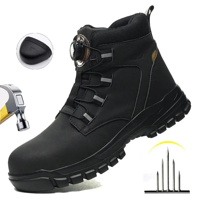 Waterproof Safety Boots Men Indestructible Steel Toe Work Boots Anti-smash Stab-resistant Safety Shoes Biker Botas Para Hombre JNi3 shop