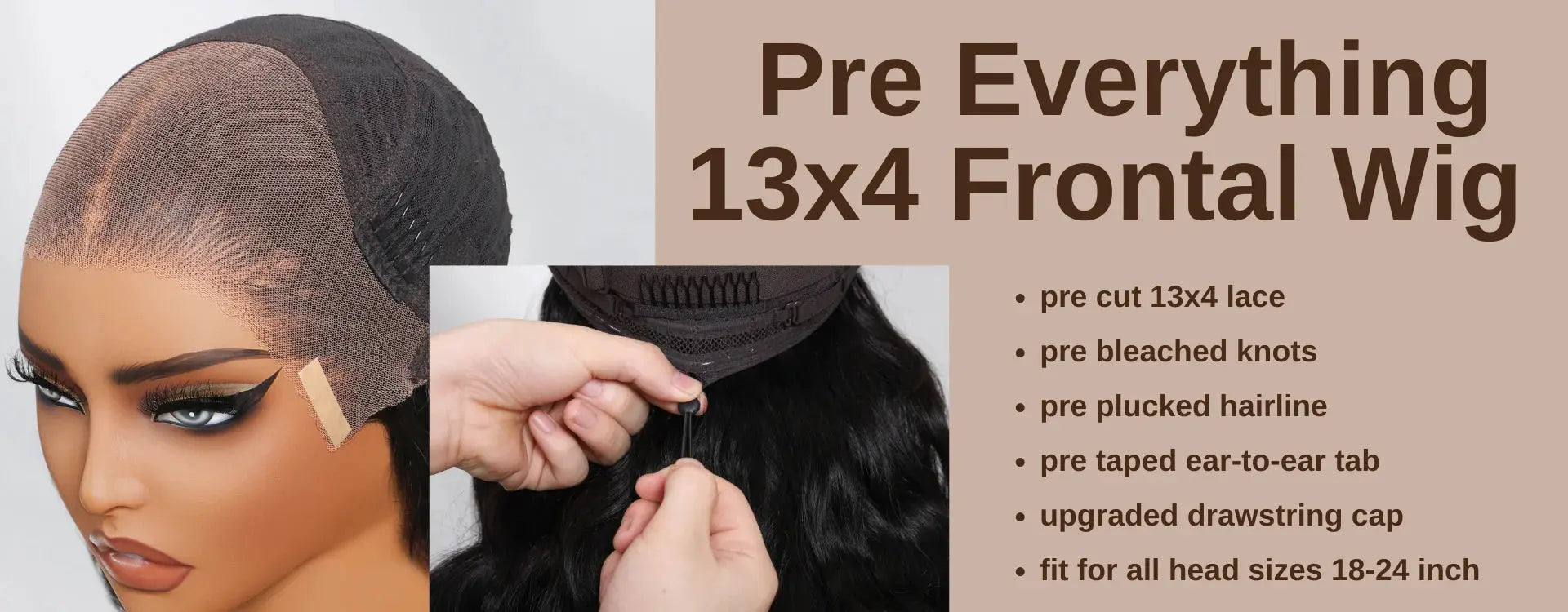 UNice Hair Drawstring Cap 13x4 Human Hair Lace Frontal Wig With Bangs FB30 Balayage Body Wave Wig Pre Everything Glueless Wigs JNi3 shop