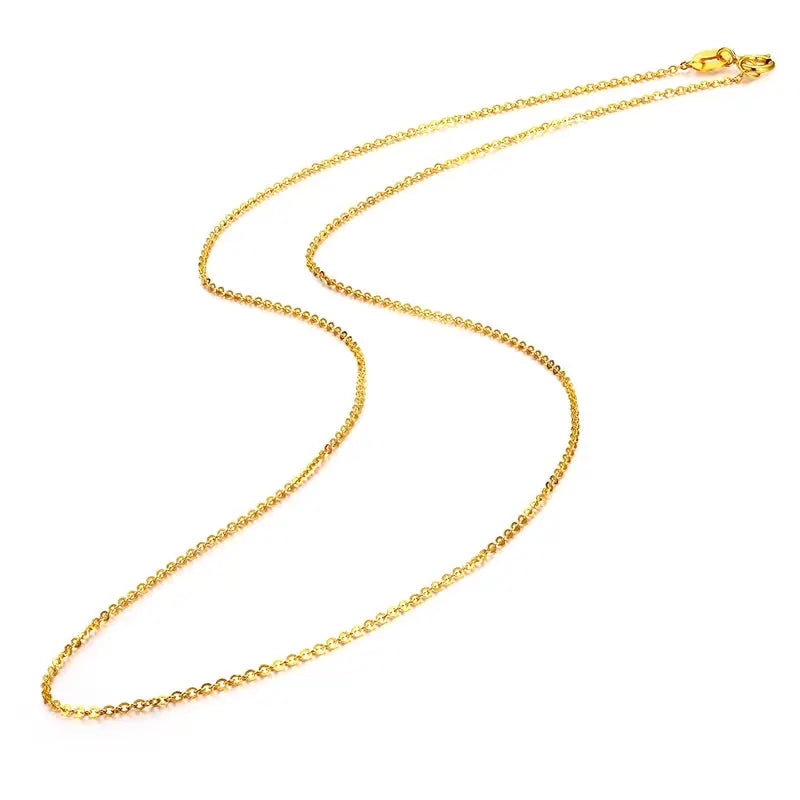 Real 18K Solid Gold Chain Necklace For Women,18 Inch Au750 Yellow Gold Necklace Wife Mother Girls Birthday Gift JNi3 shop