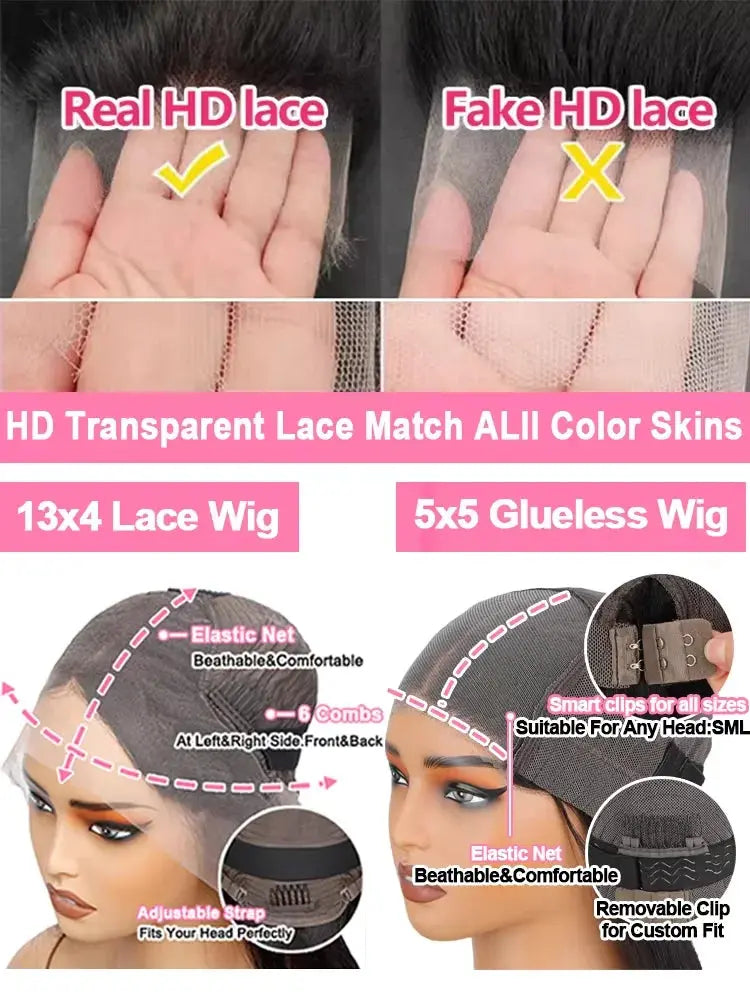 Body Wave Human Hair Short Bob Wig 13x6 HD Transparent  Lace Frontal Wigs 360 HD Full Lace Human Hair Wig Pre-Plucked JNi3 shop