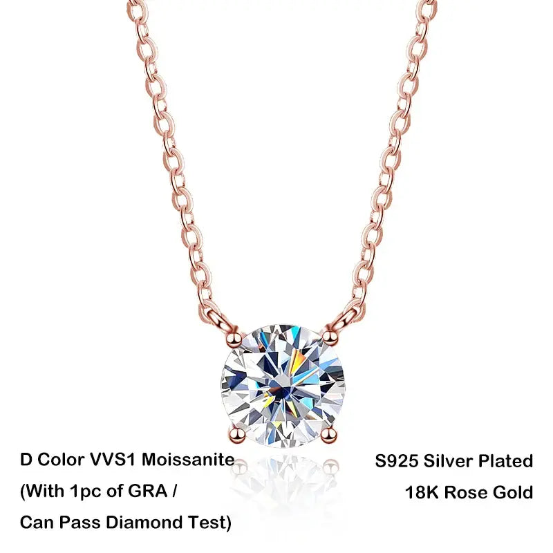 EWYA Luxury 1/2/3/5CT Real D Color Moissanite Pendant Necklace For Women Men 925 Silver Plated 18K Bridal Neck Fine Jewelry Gift JNi3 shop