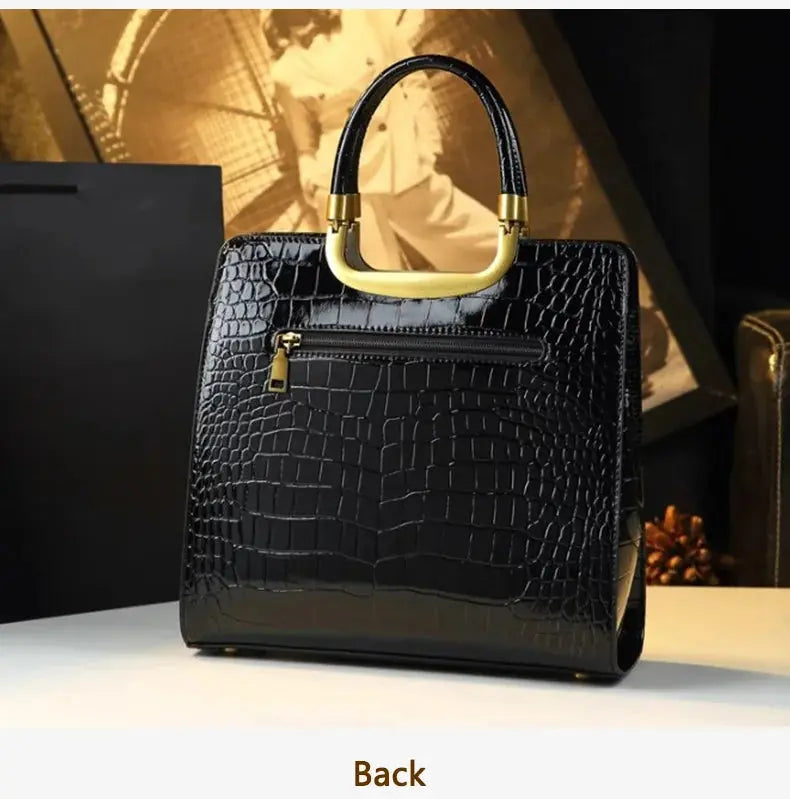 A new style of light luxury and fashionable women's mother bag with a large capacity hand-held tote in crocodile pattern JNi3 shop