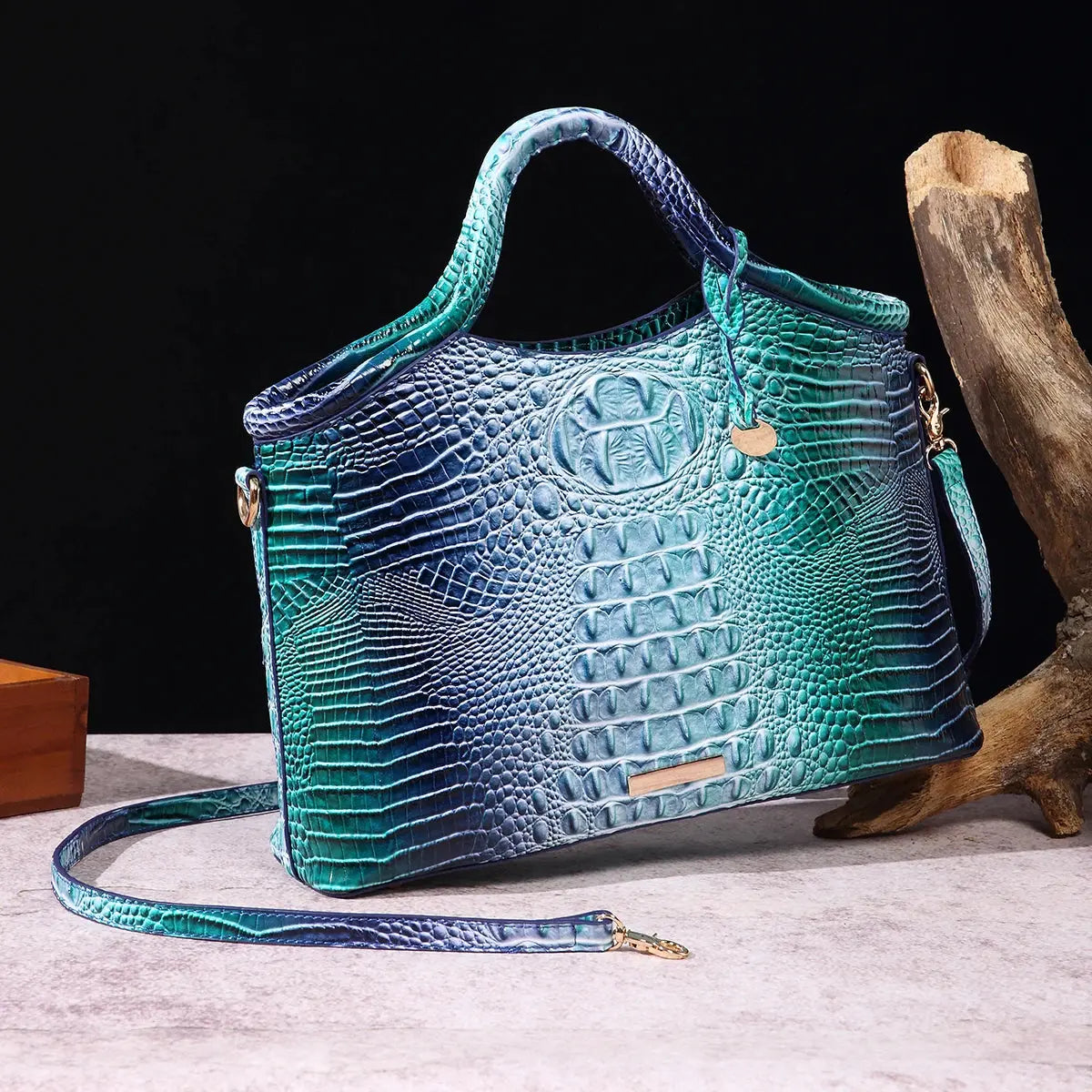 crocodile pattern colorful solid color high-end retro women's handbag JNi3 shop