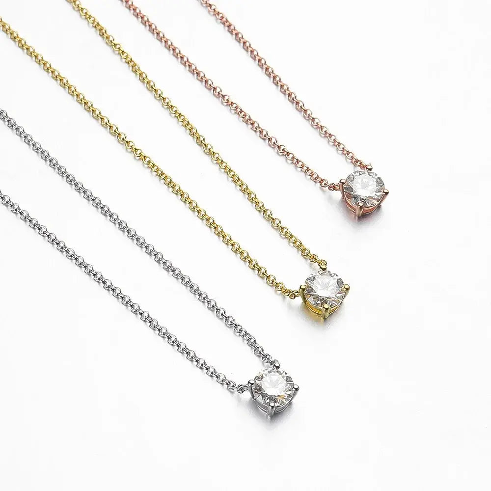 EWYA Luxury 1/2/3/5CT Real D Color Moissanite Pendant Necklace For Women Men 925 Silver Plated 18K Bridal Neck Fine Jewelry Gift JNi3 shop