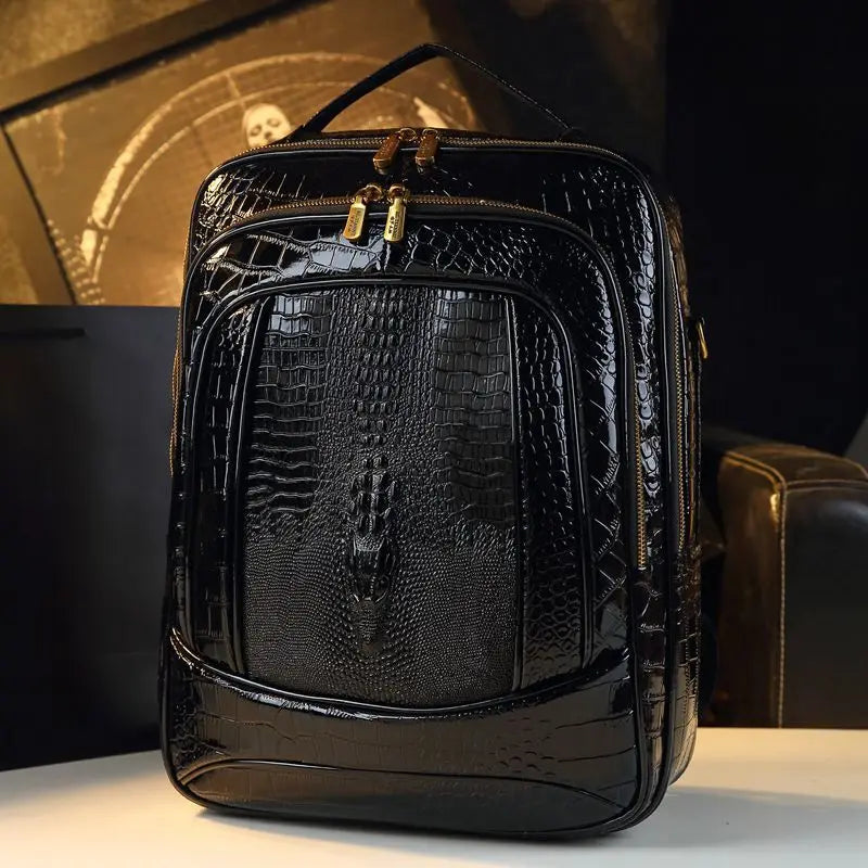 Luxury Brand Shiny Crocodile Backpacks Men's and Women's Backpacks New Fashion Large Capacity Travel Backpacks
