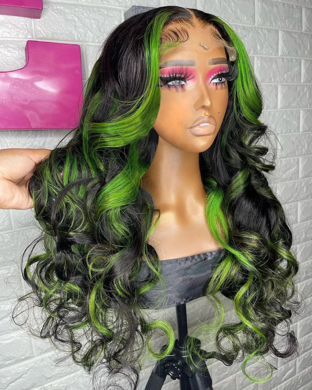 13x6 Reddish Brown Women's Wigs Synthetic Lace Front Wig Red Body Wave Lace Frontal Wig Glueless Pre Plucked With Baby Hair Wig JNi3 shop