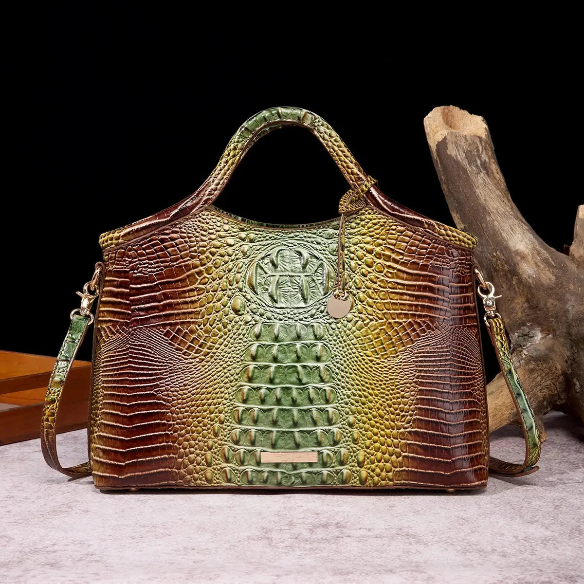 crocodile pattern colorful solid color high-end retro women's handbag JNi3 shop