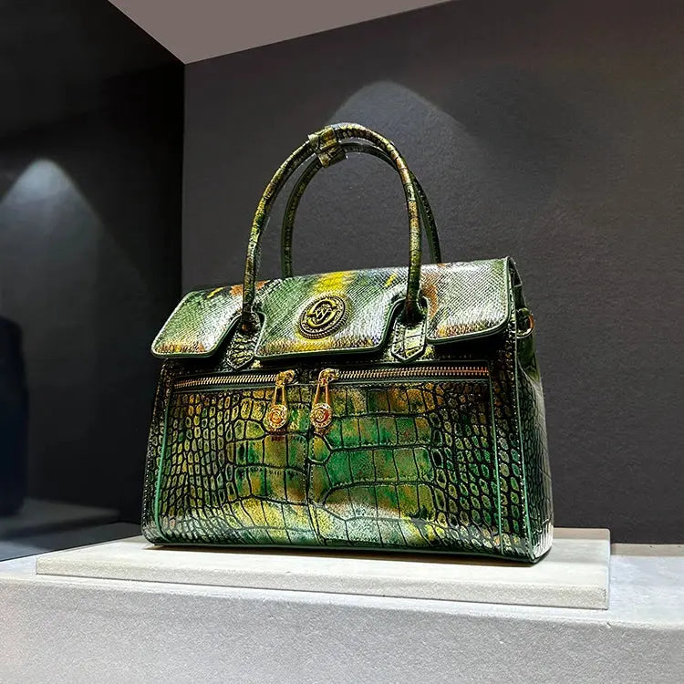 Luxury designer brand сумка женская new high quality cowhide handbag Fashion crocodile print shoulder bag for women 가방 Hot sale JNi3 shop