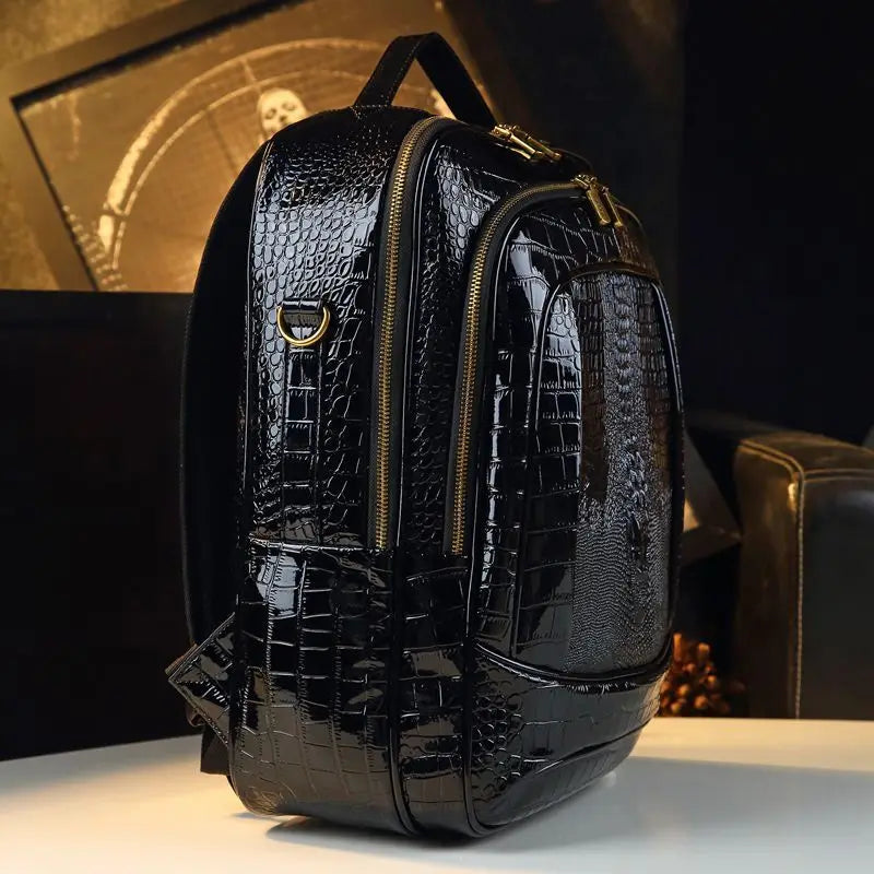 Luxury Brand Shiny Crocodile Backpacks Men's and Women's Backpacks New Fashion Large Capacity Travel Backpacks