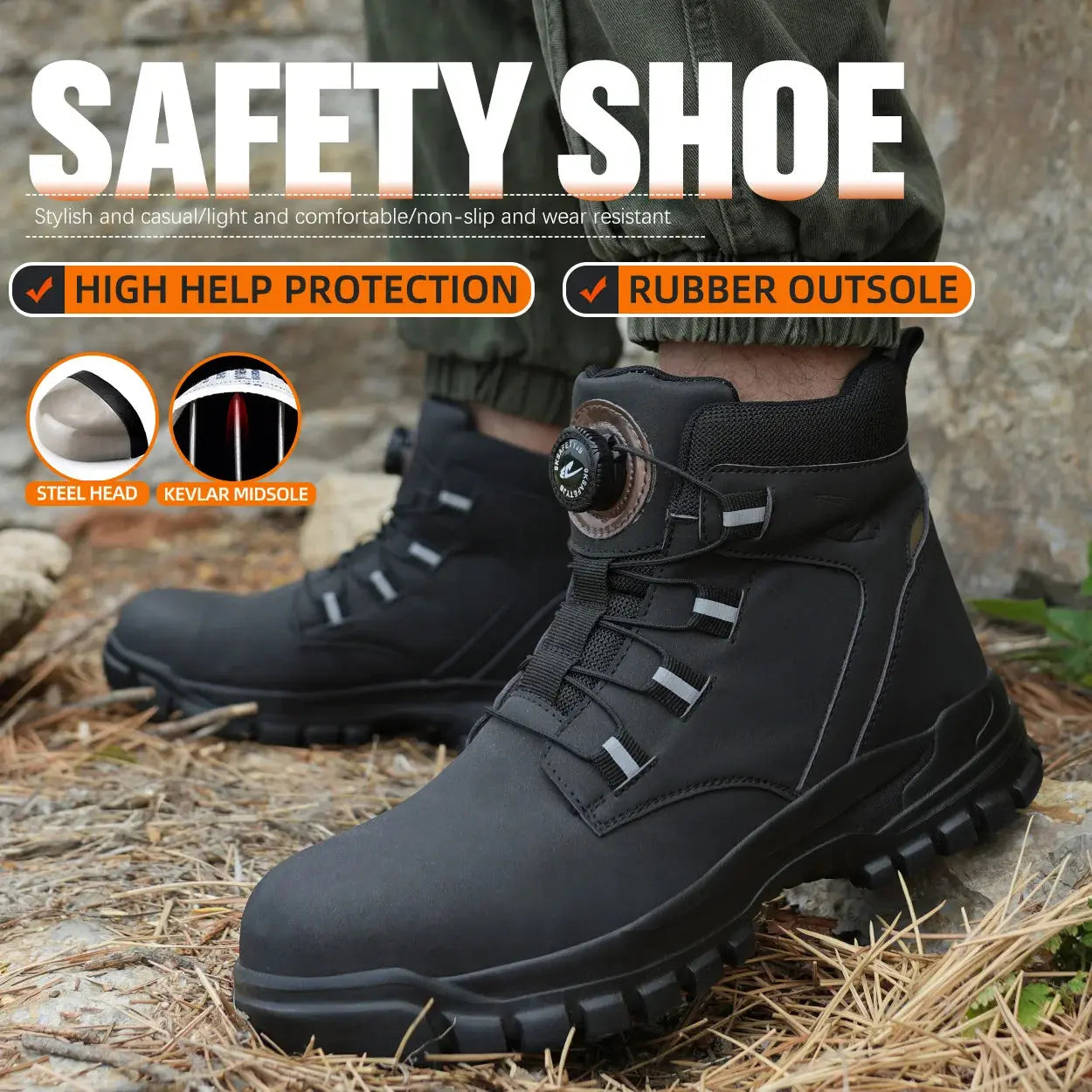Waterproof Safety Boots Men Indestructible Steel Toe Work Boots Anti-smash Stab-resistant Safety Shoes Biker Botas Para Hombre JNi3 shop