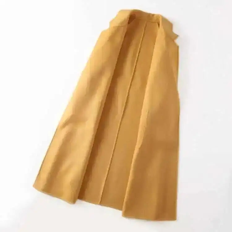 LANMREM 2025 High-End Water Ripple Double-Sided Wool Coat | Long Robe-Style