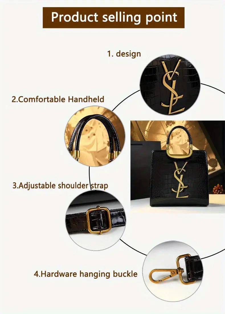 A new style of light luxury and fashionable women's mother bag with a large capacity hand-held tote in crocodile pattern JNi3 shop