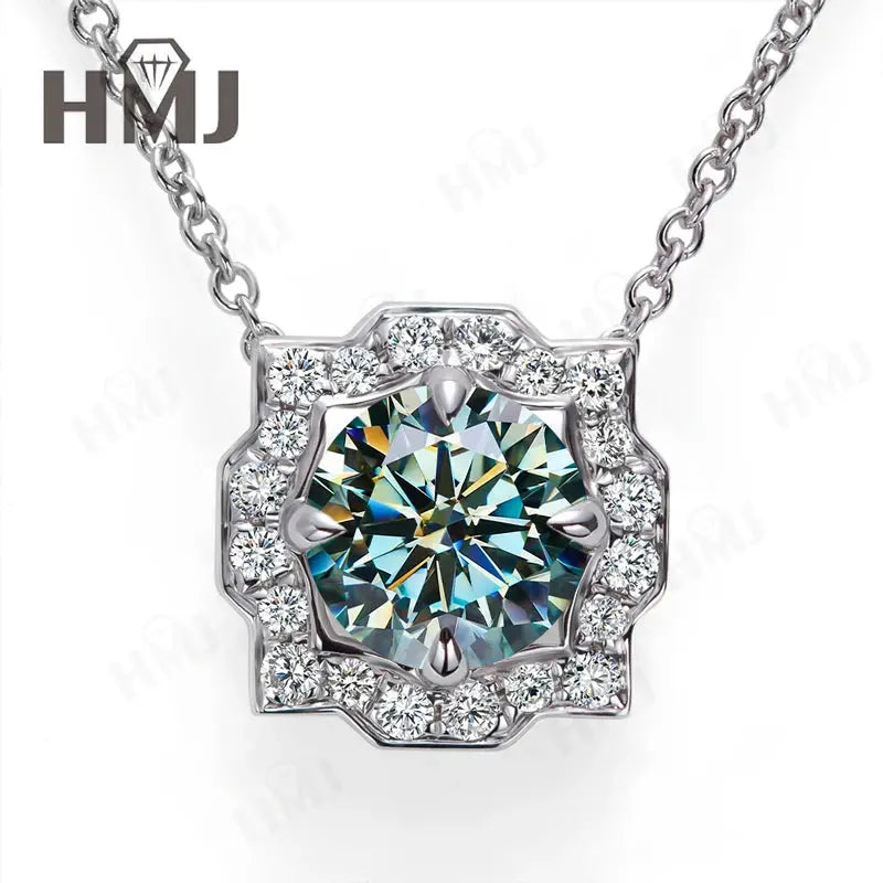Silver Pendant Necklace for Women 1CT 2CT D Color Moissanite with GRA Certificate 925 Sterling Silver Wedding Necklace Gift JNi3 shop