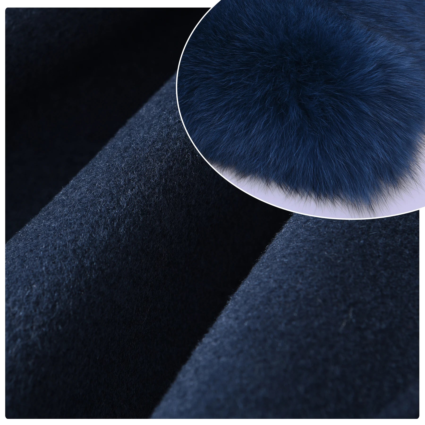 Jxwatcher Women's Wool Coats with Real Fur Cuffs Ladies Fall Fashion Wool & Blend Coats Elegant Winter Outerwear