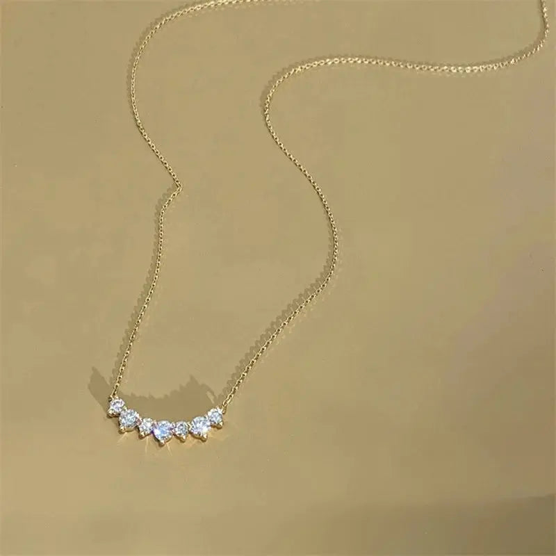 925 Sterling Silver Plated 18K Gold Geometric CZ Pendant Necklace For Women Wedding Party Fine Jewelry Gift JNi3 shop