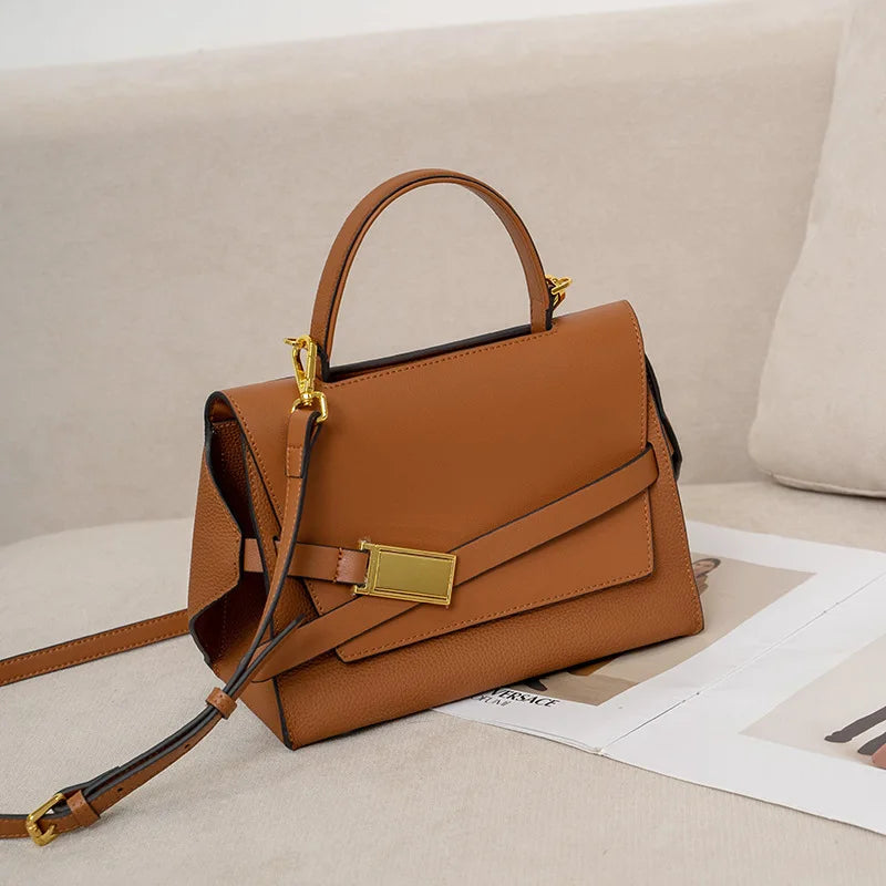 quality leather tote bags women square handbags luxury designer commuter shoulder crossbody bag large capacity