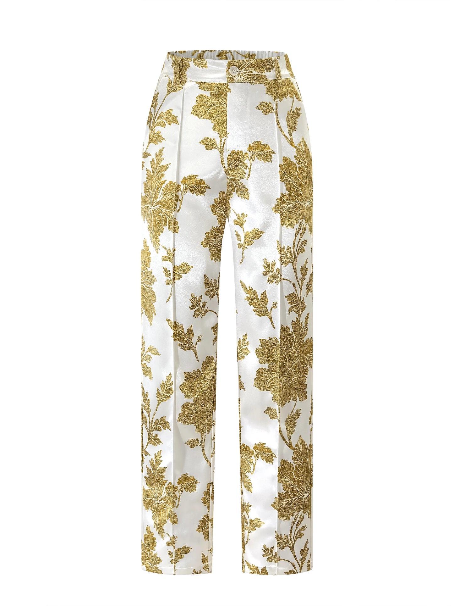 Elegant Fashion Casual Glamorous Long Pants with Exquisite Print Design, Satin Stylish Trousers, Available in all seasons