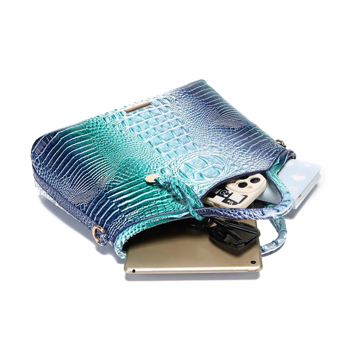 crocodile pattern colorful solid color high-end retro women's handbag JNi3 shop