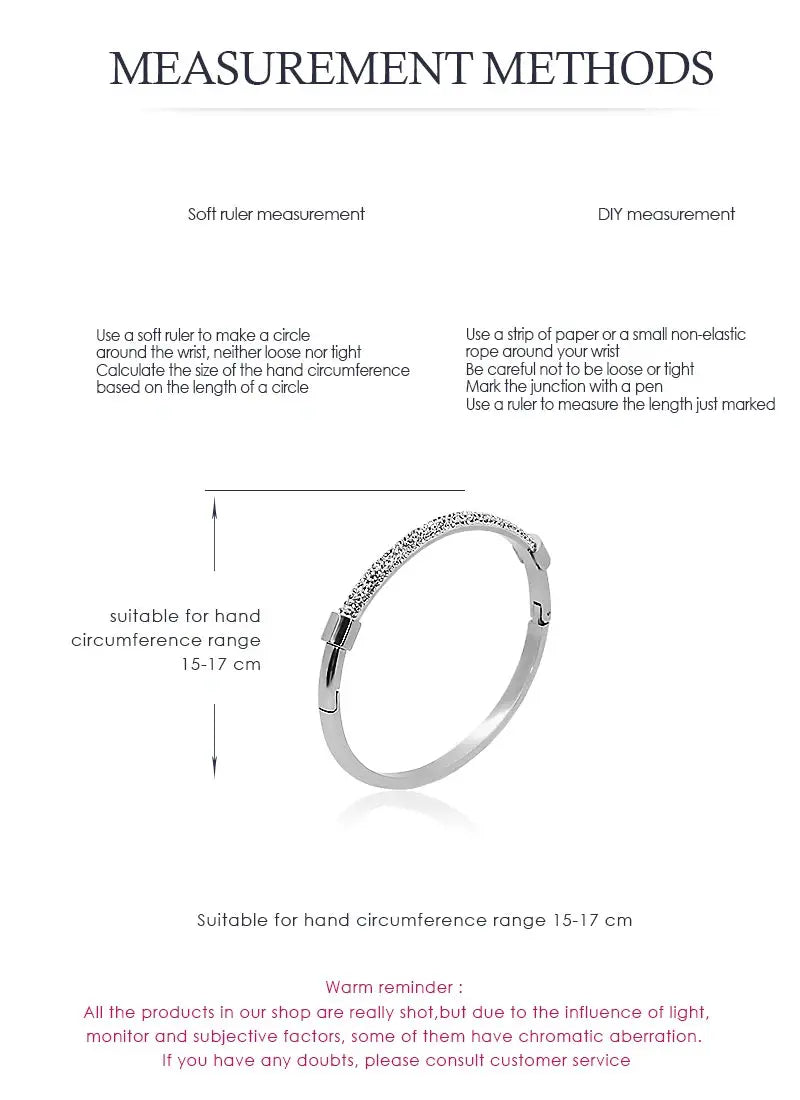 MOONLIGHT Fashion Cubic Zirconia Cuff Bangles for Women Trendy Titanium Steel Circular Classic Bracelet Female Jewelry Gift JNi3 shop