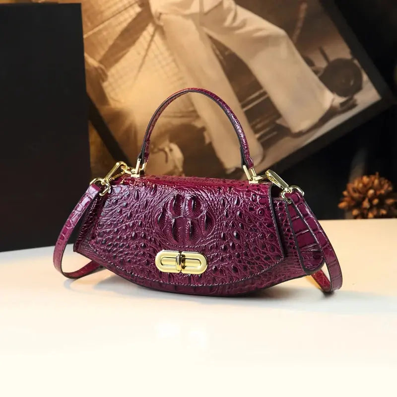 Crocodile Pattern Women's Bag 2023 Ladies Handbags Genuine Leather Small Shoulder Saddle Bag New Trend Portable Crossbody Bags JNi3 shop