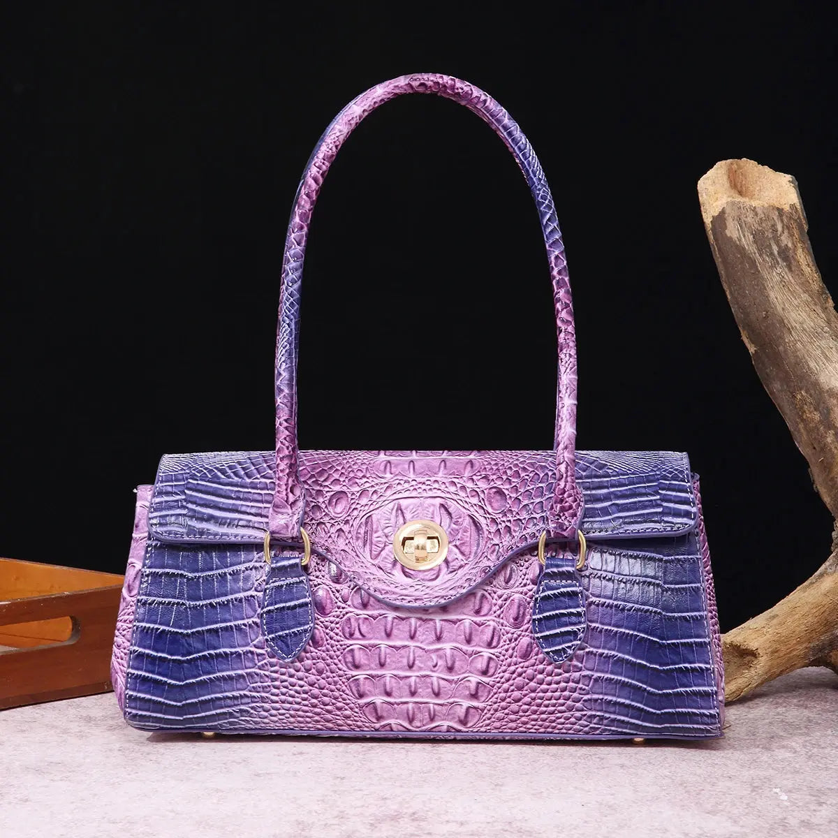 Multicolor Crocodile Pattern Fashion Handheld Stick Bag Large Capacity One Shoulder Underarm Bag Women's Luxury Handbag JNi3 shop