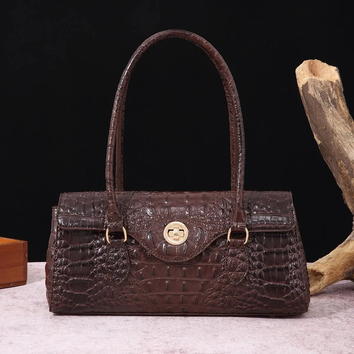 Multicolor Crocodile Pattern Fashion Handheld Stick Bag Large Capacity One Shoulder Underarm Bag Women's Luxury Handbag JNi3 shop