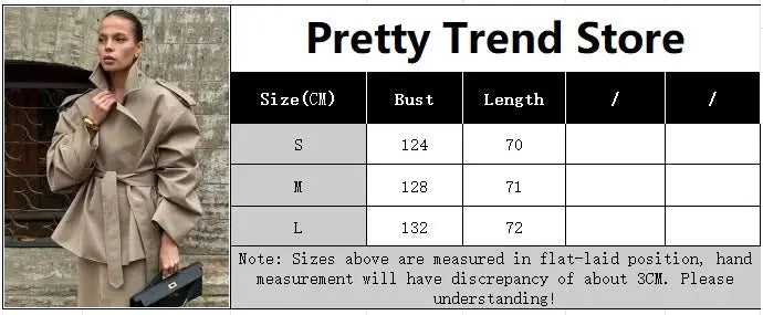 Lace Up Lapel Collar Windbreaker Women Shoulder Pat Long Sleeves Wide Shoulder Coats 2025 Autumn Commute Daily Jacket JNi3 shop