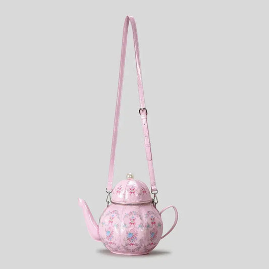 Handbags with teapot design with creative vintage print for women shoulder bag with pearl chains designer luxury shoulder strap JNi3 shop