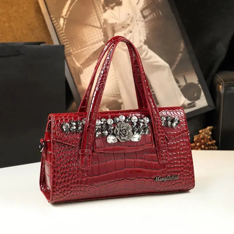 Luxury Designer Brand New High Quality Cowhide Fashion Shoulder Bag Women's Crocodile Print Сумка Женская Hot Sale JNi3 shop
