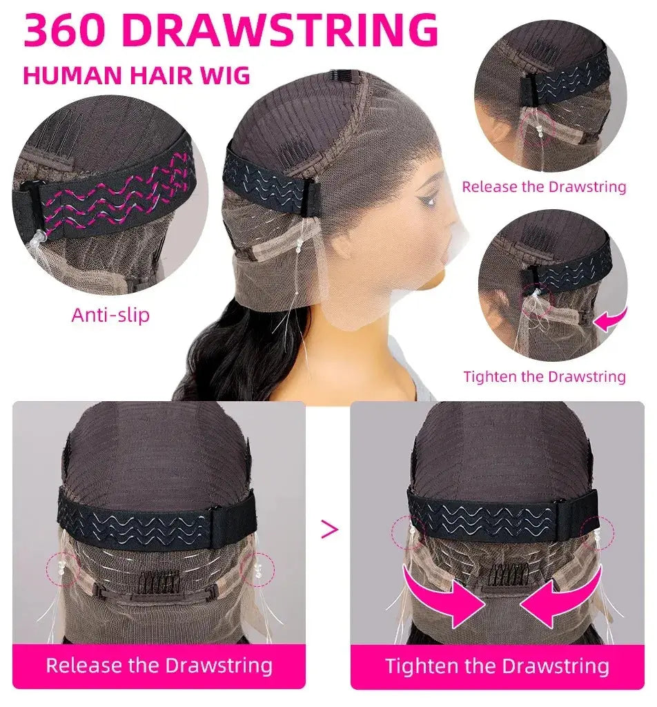 Bone Straight 13x4 Lace Frontal Wig For Women 5x5 Glueless Invisi-Drawstring Black Human Hair Wigs 360 Full Lace Wig Human Hair JNi3 shop