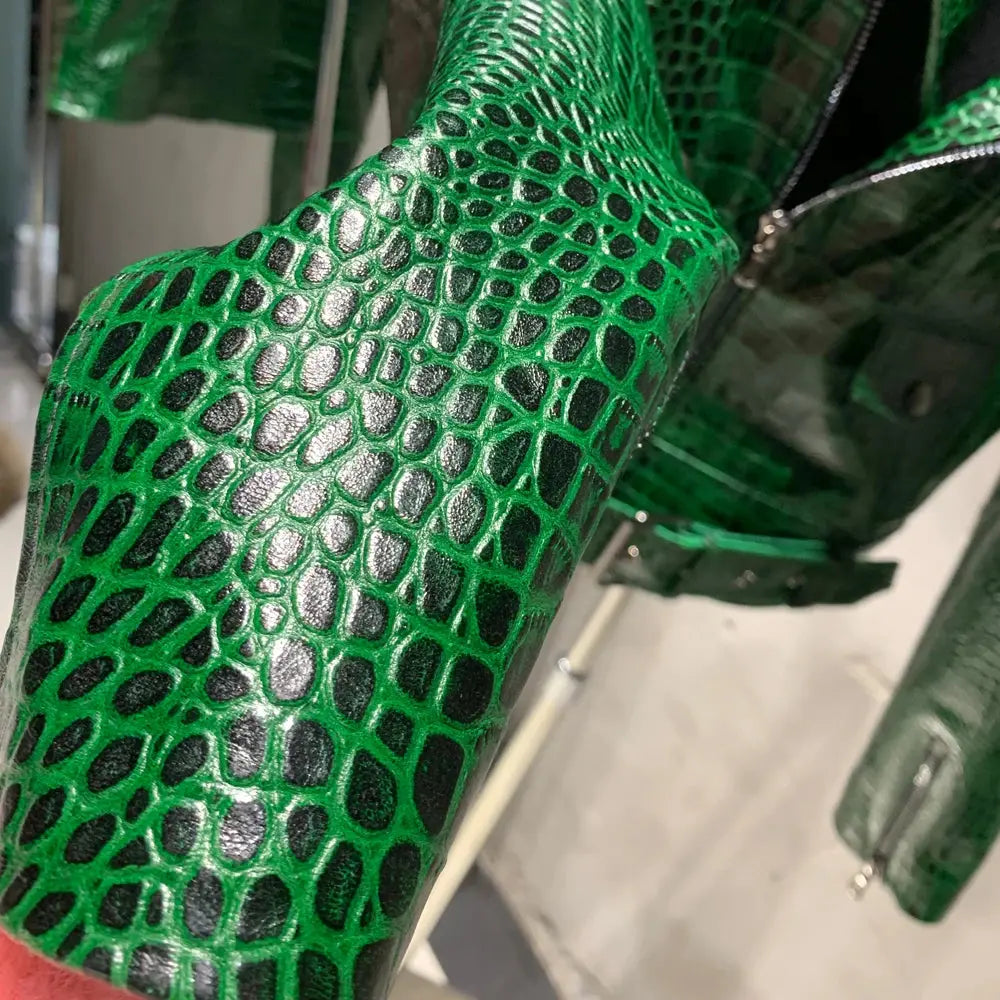 Crocdile Leather Bomber Ladies Real Sheepskin Coat Genuine Sheep Leather Biker Jacket 20325 JNi3 shop