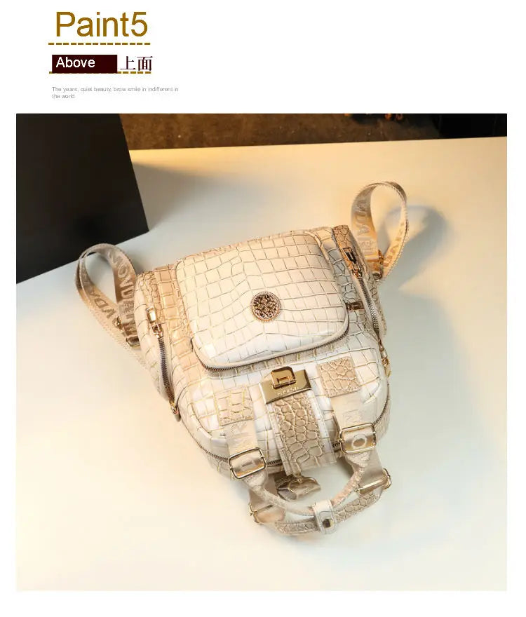 Luxury Designer Brand New High Quality Cowhide Backpack Female Fashion Large Capacity Hand Bill Shoulder Multi-functional Bag