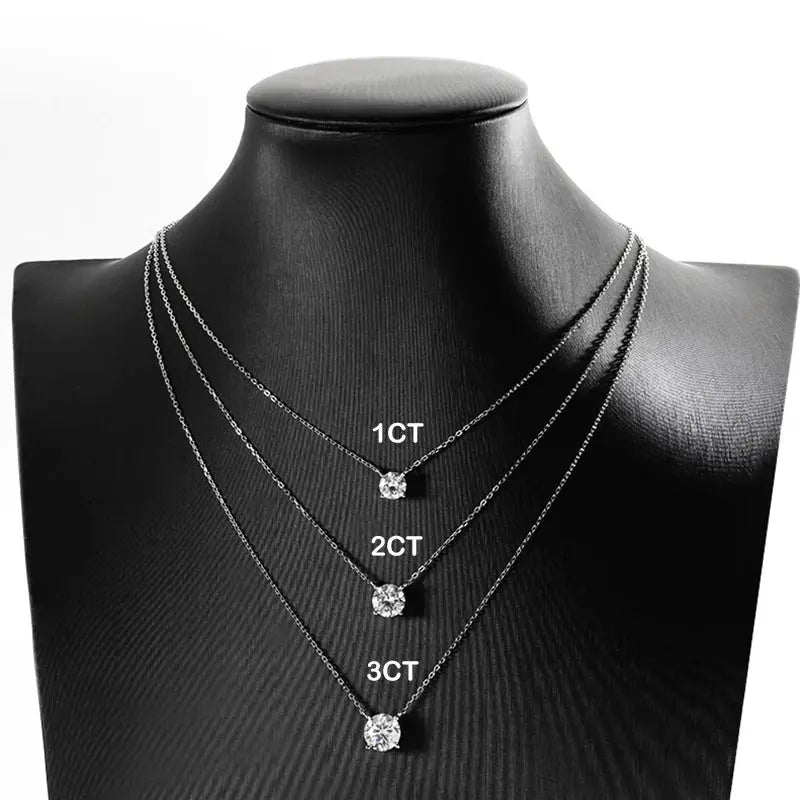 EWYA Luxury 1/2/3/5CT Real D Color Moissanite Pendant Necklace For Women Men 925 Silver Plated 18K Bridal Neck Fine Jewelry Gift JNi3 shop