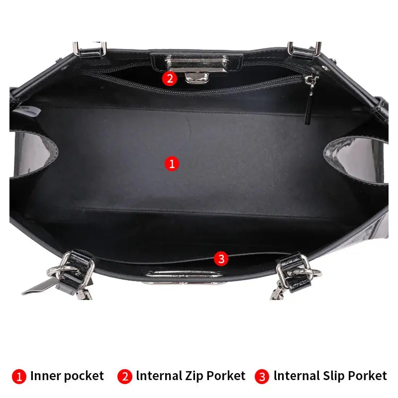 Fashionable Luxury Cowhide Women's Bag 2024 Trend Original Brand Handbag Crocodile Pattern Large Capacity Horizontal Bag JNi3 shop