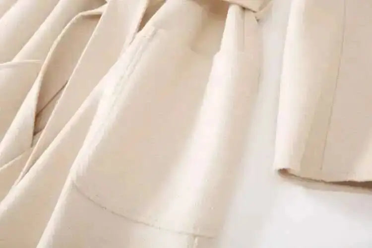 LANMREM 2025 High-End Water Ripple Double-Sided Wool Coat | Long Robe-Style